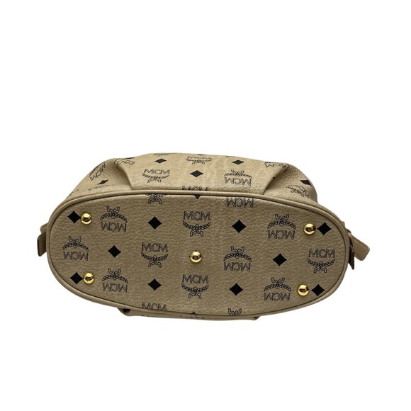 MCM Beige Visetos Coated Canvas Leather Hobo Basg - Picture 5 of 9